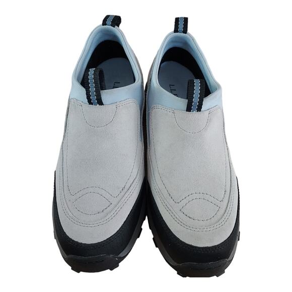 L.L. Bean Chunky Insulated Slip On Hiking Trail Light Blue Gray Suede Shoes 8.5 - Picture 2 of 8